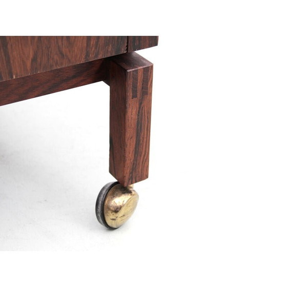 Image 1 of Bar roulant scandinave vintage en bois de rose par Lief Alring pour Cf Christiansen
