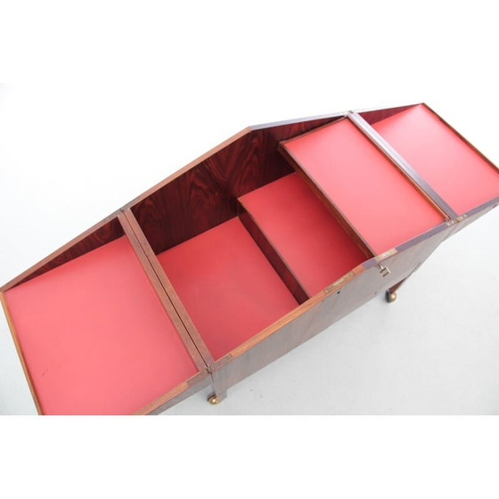 Image 1 of Bar roulant scandinave vintage en bois de rose par Lief Alring pour Cf Christiansen