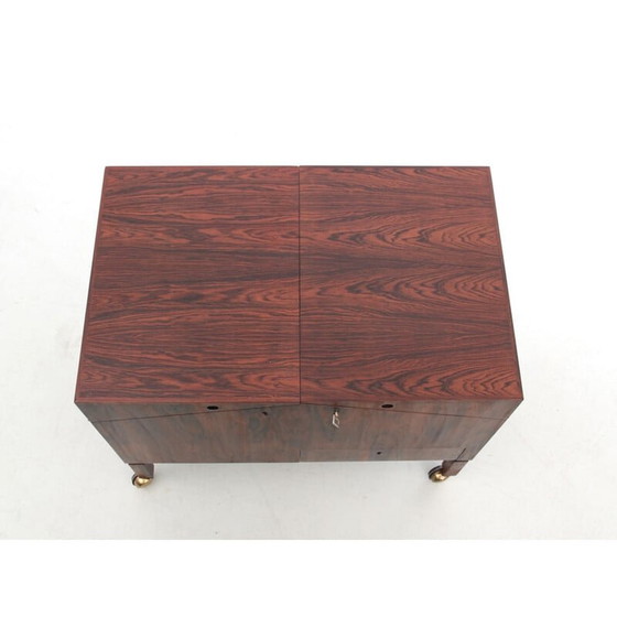 Image 1 of Bar roulant scandinave vintage en bois de rose par Lief Alring pour Cf Christiansen
