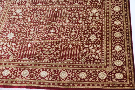 Image 1 of Tapis persan Qom Étonnante soie pure - Tile Design & Signature