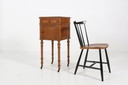Table de nuit Art Déco en bois avec plateau en marbre, 1930S