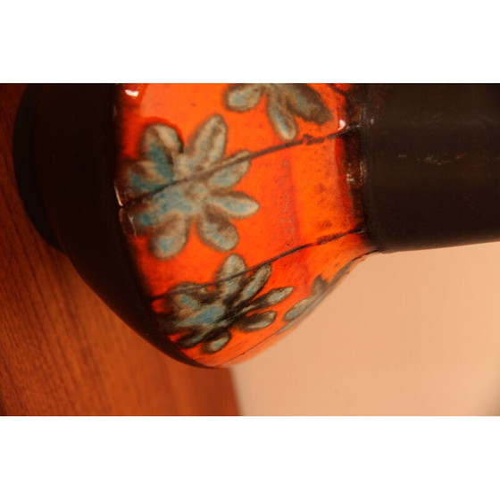 Image 1 of Vase vintage à anse en céramique émaillée, Allemagne