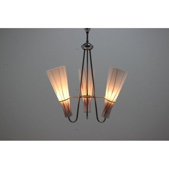 Image 1 of Lampe suspendue vintage chromée, Tchécoslovaquie 1960
