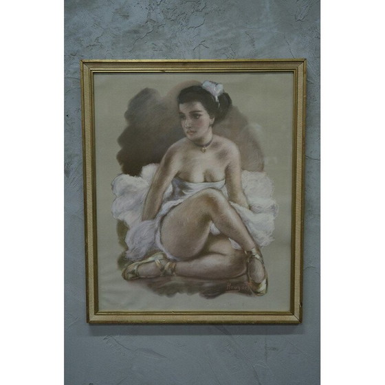Image 1 of Aquarelle et pastel sur papier de Knud Hougart, années 1930