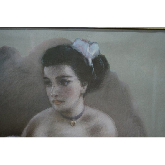 Image 1 of Aquarelle et pastel sur papier de Knud Hougart, années 1930