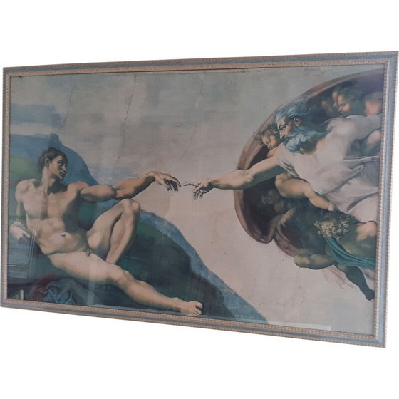 Image 1 of Imprimé vintage "Michelangelo's Creation of Adam", Italie 1993