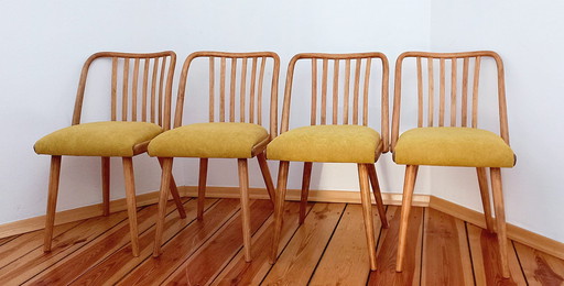 Chaises de salle à manger attribuées à A. Suman pour Tatra Nabytok, Tchécoslovaquie, années 1960, ensemble de 4