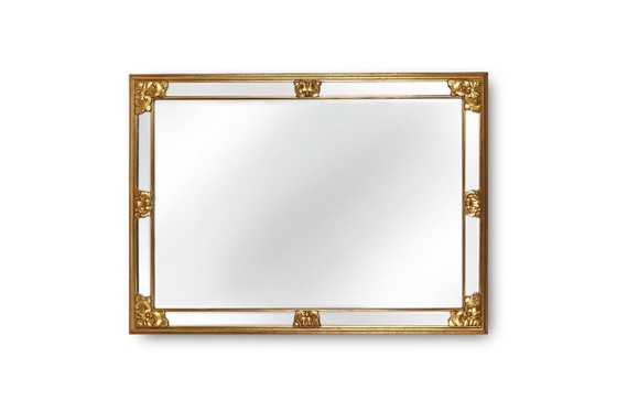 Image 1 of Grand miroir doré, Belgique, années 1950