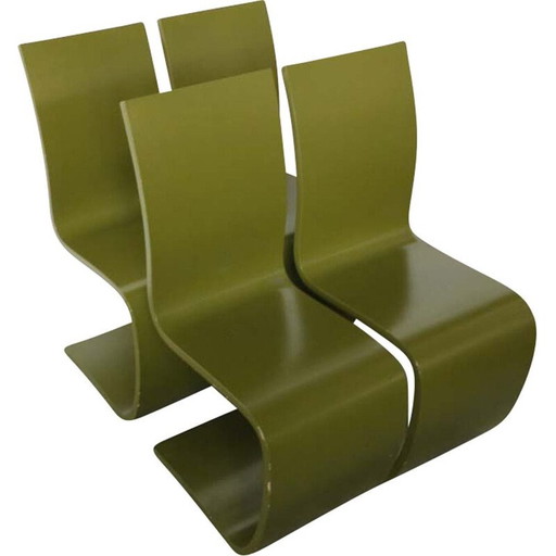 Ensemble de 4 chaises écologiques vintage, 1960