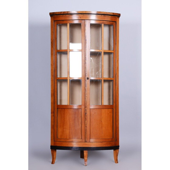 Image 1 of Vitrine d'angle Biedermeier en cerisier, Tchécoslovaquie, années 1840
