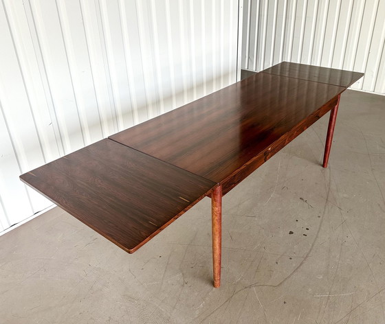 Image 1 of Grande table de salle à manger en bois de rose, 1960, extensible