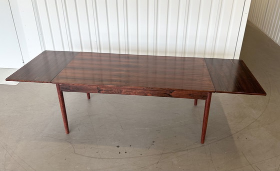 Image 1 of Grande table de salle à manger en bois de rose, 1960, extensible