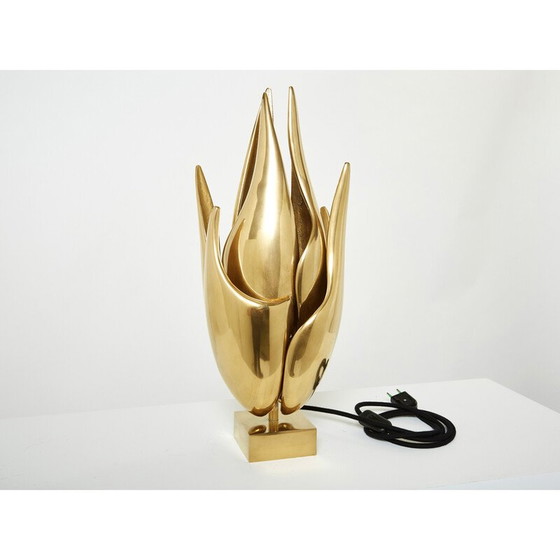 Image 1 of Lampe à flamme en bronze doré par Michel Armand, 1970