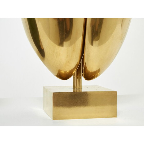 Image 1 of Lampe à flamme en bronze doré par Michel Armand, 1970