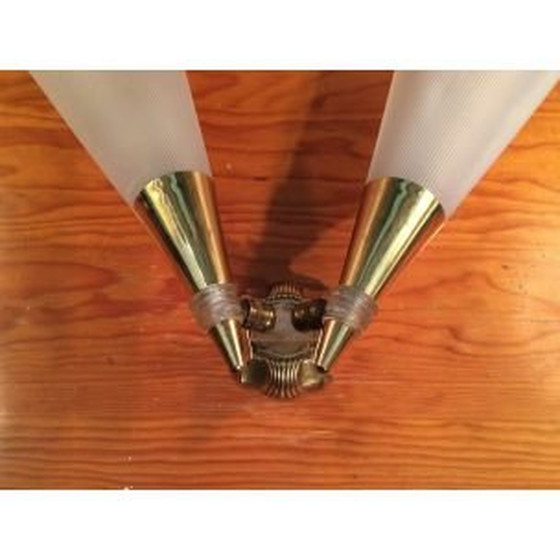 Image 1 of Paire d'appliques vintage en laiton et plastique, 1970