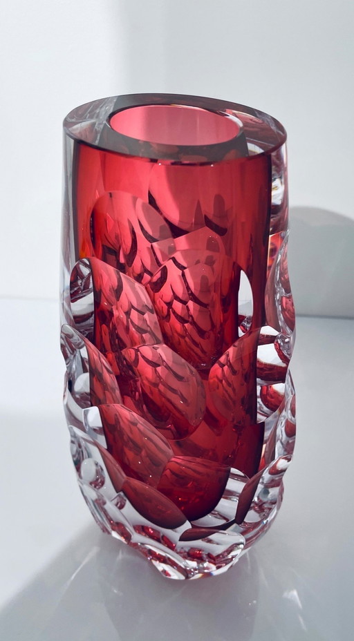 Objet unique en verre "Pink" de Petr Karizek