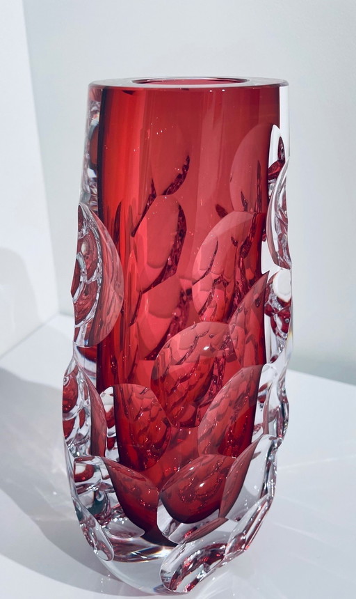 Objet unique en verre "Pink" de Petr Karizek