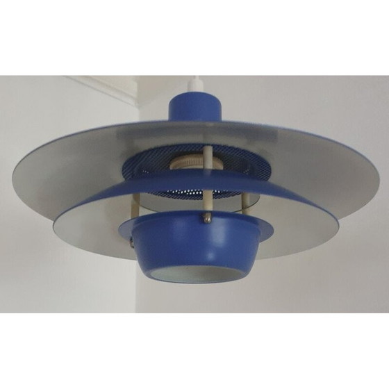 Image 1 of Plafonnier vintage bleu danois