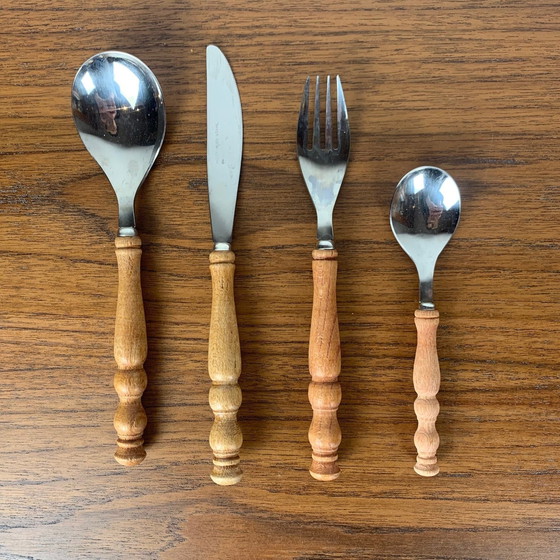 Image 1 of Set de couverts en bois pour 6 personnes, Allemagne, 1970
