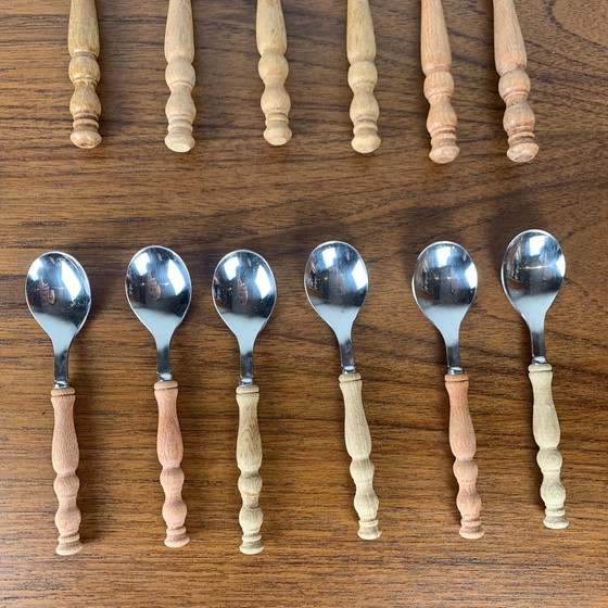 Image 1 of Set de couverts en bois pour 6 personnes, Allemagne, 1970