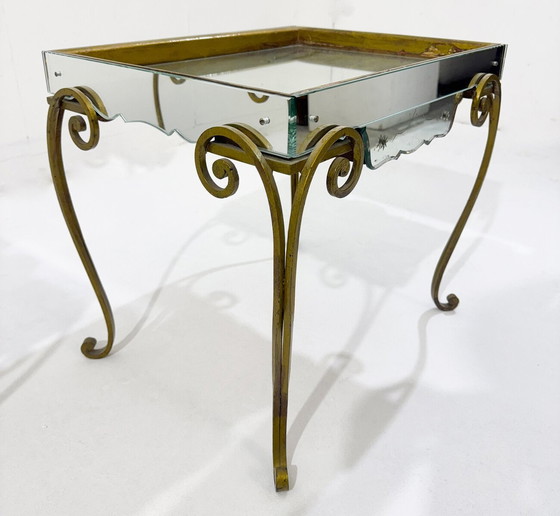 Image 1 of Paire de tables d'appoint en verre et laiton, années 1940