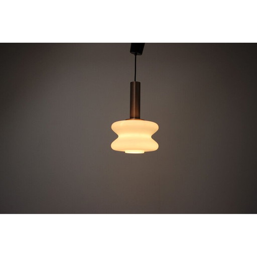 Lustre vintage en métal et verre par Napako, Tchécoslovaquie 1970