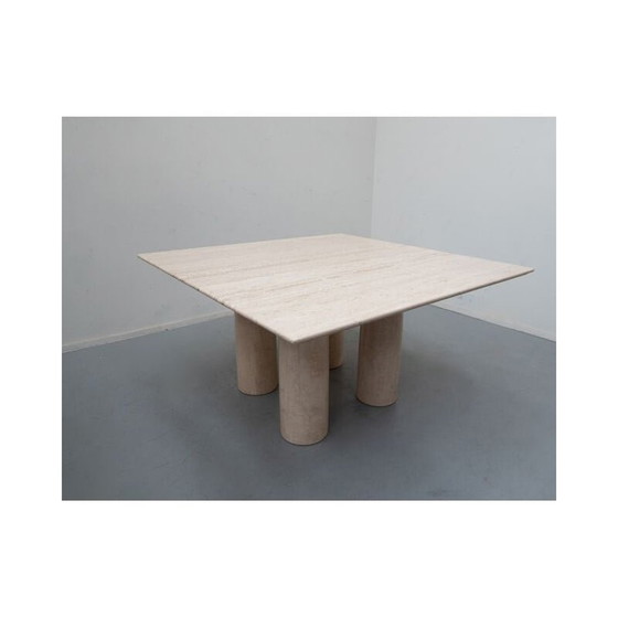 Image 1 of Table de salle à manger vintage Travertin Il Colonnato par Mario Bellini pour Cassina, 1970