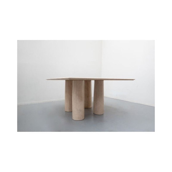 Image 1 of Table de salle à manger vintage Travertin Il Colonnato par Mario Bellini pour Cassina, 1970