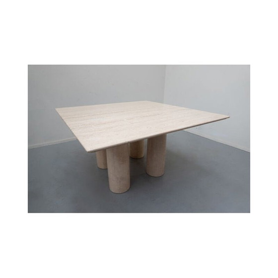 Image 1 of Table de salle à manger vintage Travertin Il Colonnato par Mario Bellini pour Cassina, 1970