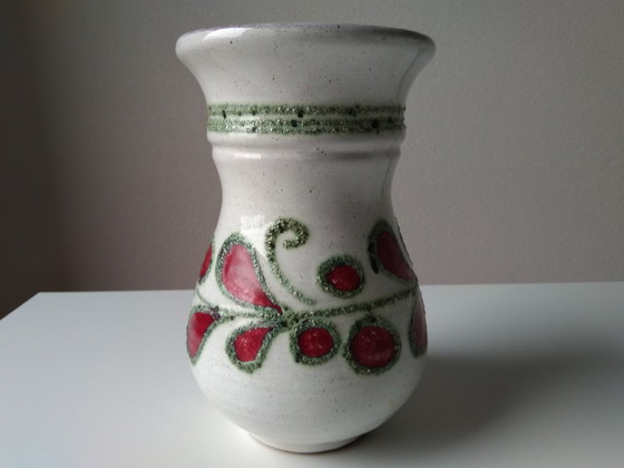 Image 1 of Vase Strehla Keramik avec décor de bulles d'émail