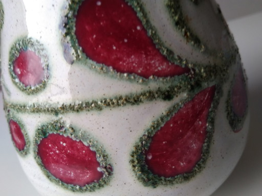 Vase Strehla Keramik avec décor de bulles d'émail