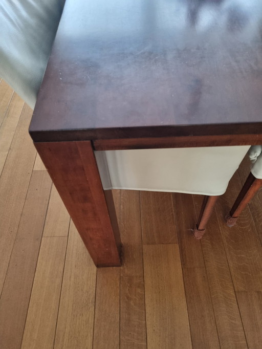 Table de salle à manger en cerisier massif, copie légère antique