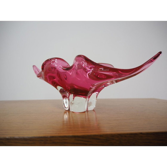 Image 1 of Bol vintage en verre rouge par Josef Hospodka, Tchécoslovaquie 1960