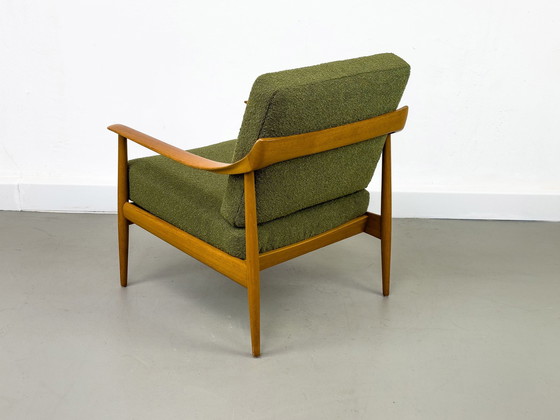 Image 1 of Chaise Lounge En Teck Et Bouclé Par Knoll Antimott, 1960S