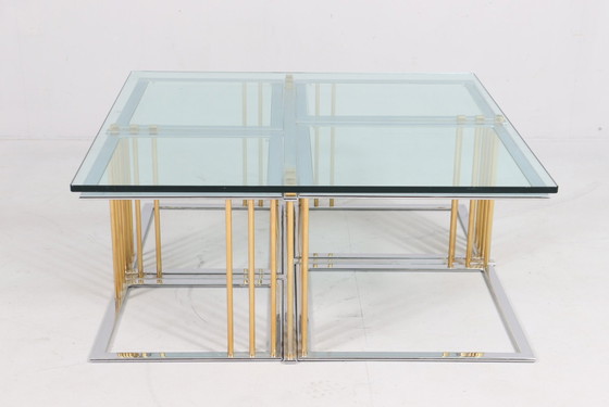 Image 1 of Coffee Table/ Table avec quatre tables de Rolf Benz, Hollywood Regency, années 1980