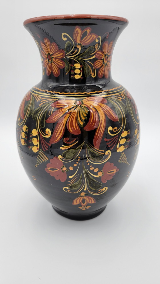 Image 1 of Vase Noir Motif Floral