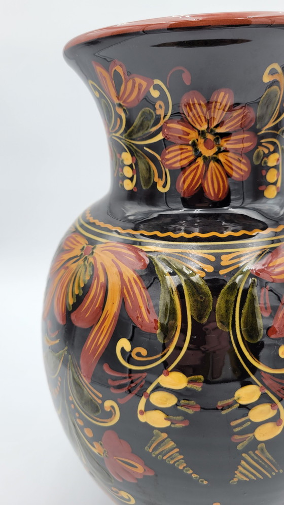 Image 1 of Vase Noir Motif Floral