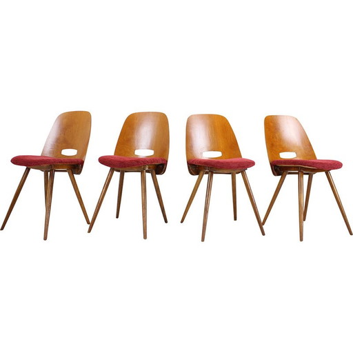Ensemble de 4 chaises de salle à manger vintage par Frantisek Jirak pour Tatra, Tchécoslovaquie années 1960