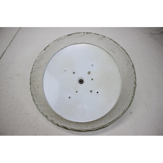 Image 1 of Plafonnier vintage en laiton et verre, Tchécoslovaquie, années 1970