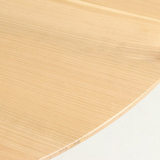 Image 1 of Table ronde vintage en bois de cerisier avec base en métal