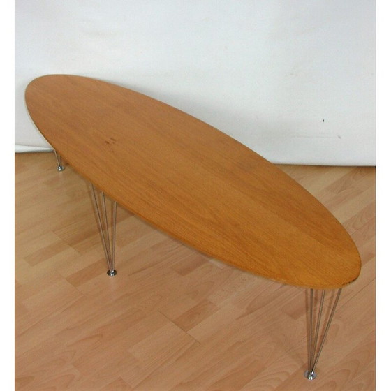 Image 1 of Table basse vintage en métal et chêne, 1980