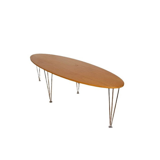 Image 1 of Table basse vintage en métal et chêne, 1980