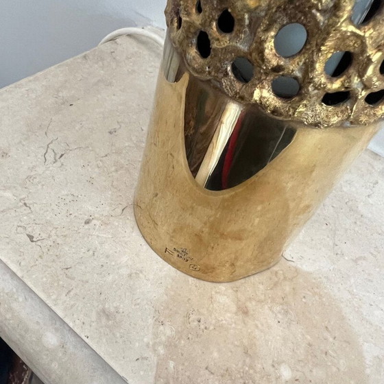 Image 1 of Lampe de table vintage en laiton par Pierre Forssell pour Skultuna, Suède 1950