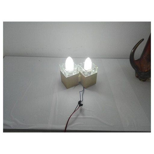 Lampe murale vintage italienne Cubis par Gaetano Sciolari - 1970