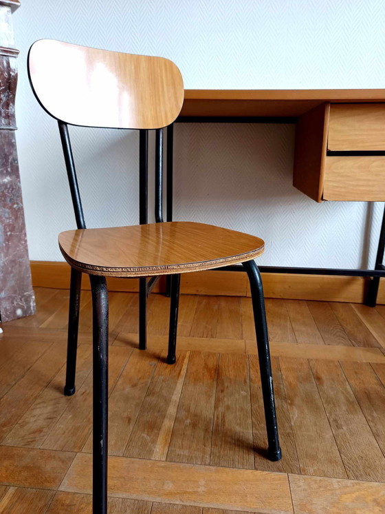Image 1 of Bureau Et Chaise En Formica 1960