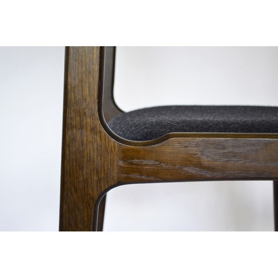 Image 1 of Ensemble de 4 chaises de salle à manger vintage en feutre et noyer par Erik Buch pour O.D. Møbler, Danemark années 1960