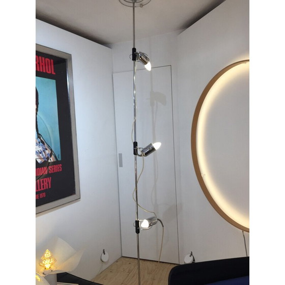 Image 1 of Lampadaire vintage avec 3 lumières adaptables et base en spirale, Italie 1960