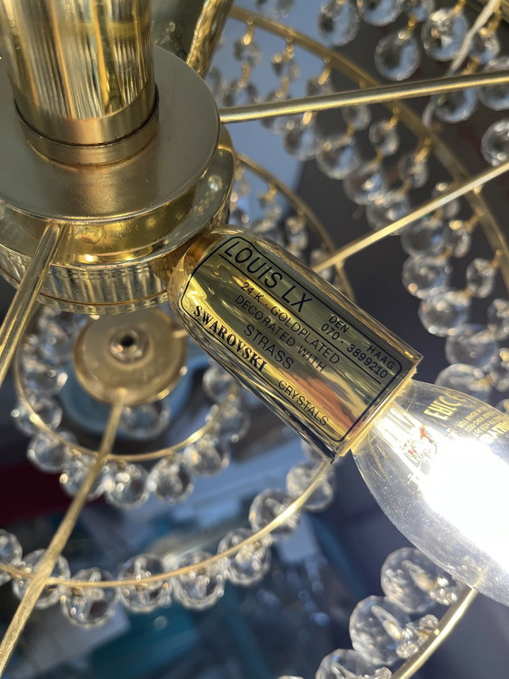 Image 1 of Chandelier design Swarovski boules de cristal feuille d'or