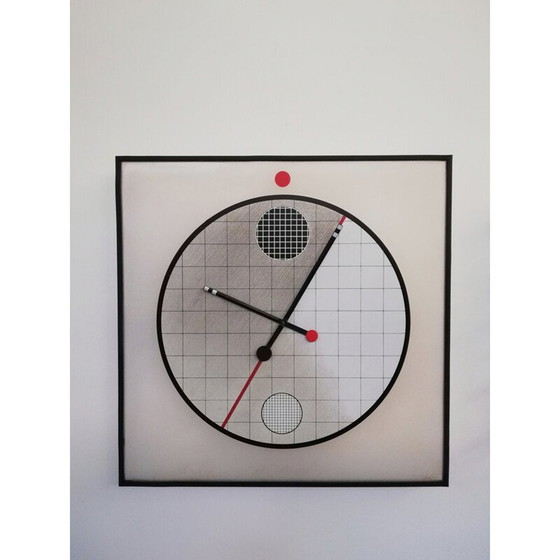 Image 1 of Horloge vintage postmoderne Morphos par Kurt B. Del Banco pour Acerbis, 1980