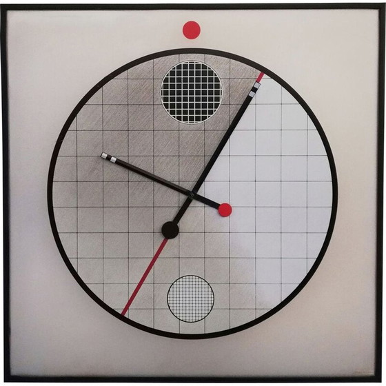 Image 1 of Horloge vintage postmoderne Morphos par Kurt B. Del Banco pour Acerbis, 1980